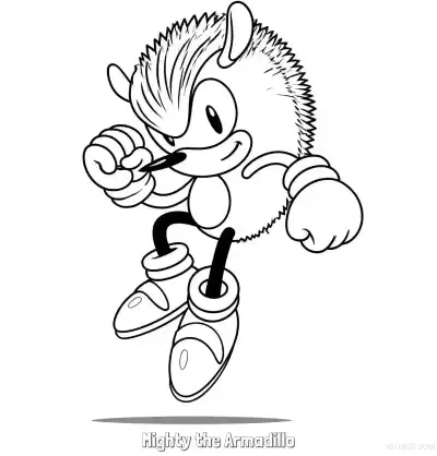 Free printable Mighty the Armadillo Coloring Page - Free Printable Sonic the Hedgehog Coloring Sheets coloring page